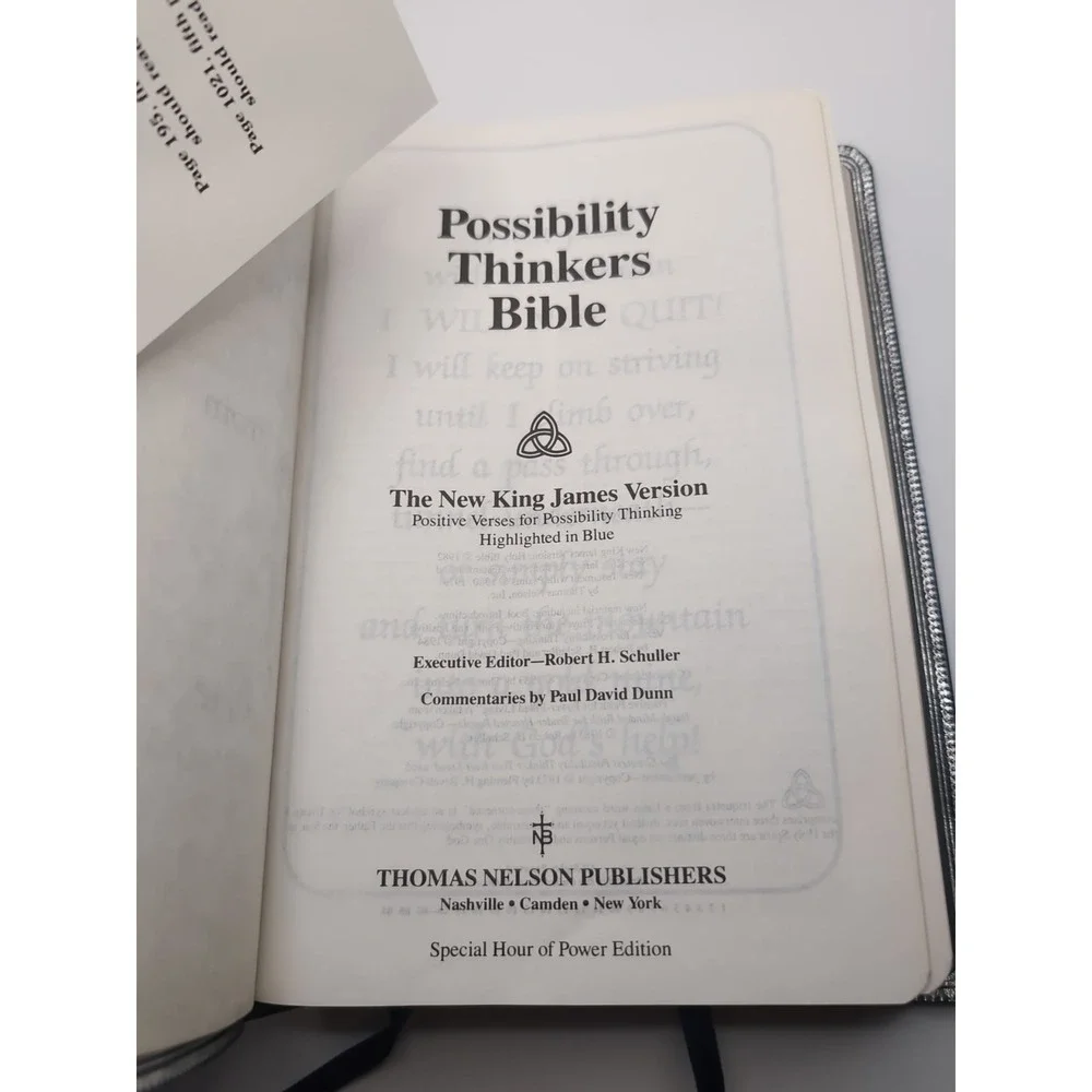 Possiblity‎ Thinking Bible Hour Of power 1st Edition NKJV Geniune Cowhide
